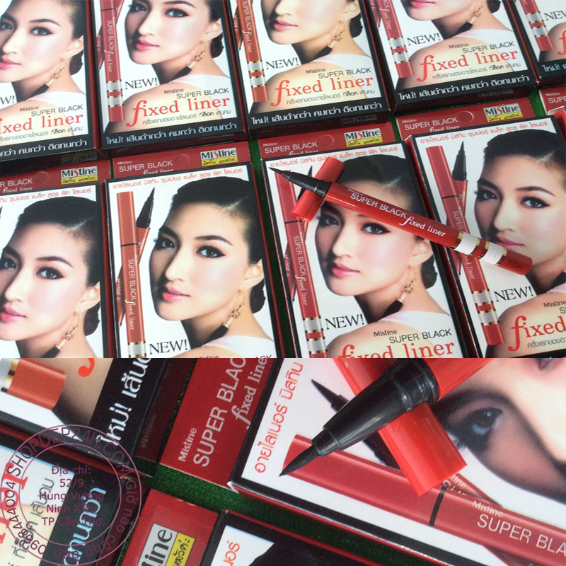 Kẻ mắt nước cây viết Mistine Super Black