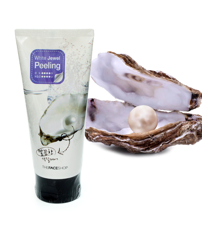 [The Face Shop]  Kem massage tẩy da chết ngọc trai White Jewel Peeling  120ml