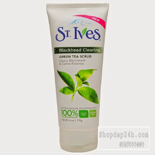 [ St'Ives] Sữa rửa mặt tẩy da chết St'Ives Blackhead Clearing Green Tea Scrub 170g