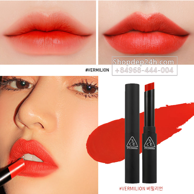 [3CE] Son thỏi 3ce Slim Velvet Lip color #Vermilion