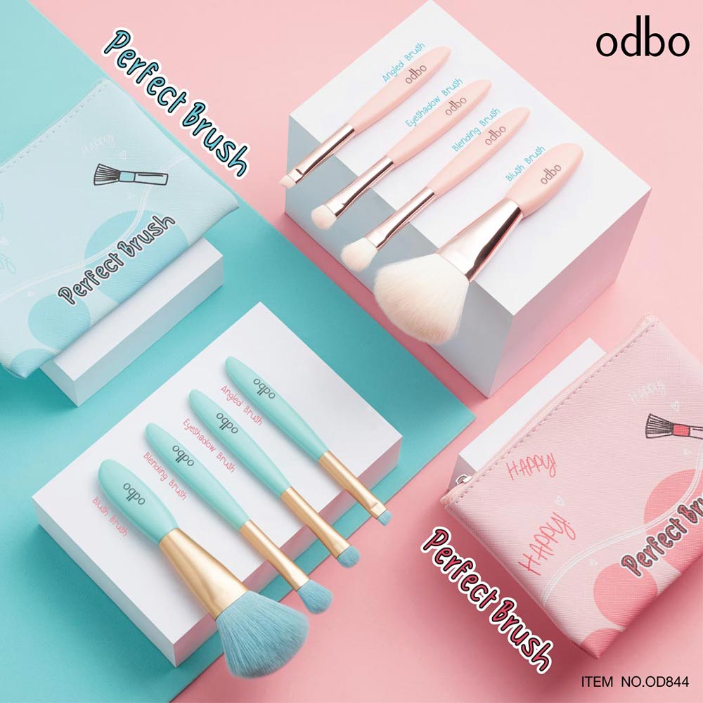 [Odbo] Bộ cọ trang điểm 4 cây OD844 Perfect Brush kèm túi xinh Thái Lan